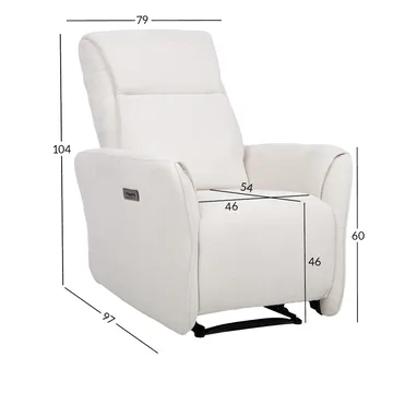 Reclinerfåtölj Lavor med elektrisk mekanism - vit - Möbler - Vardagsrum - Fåtöljer - Biofåtöljer & reclinerfåtöljer