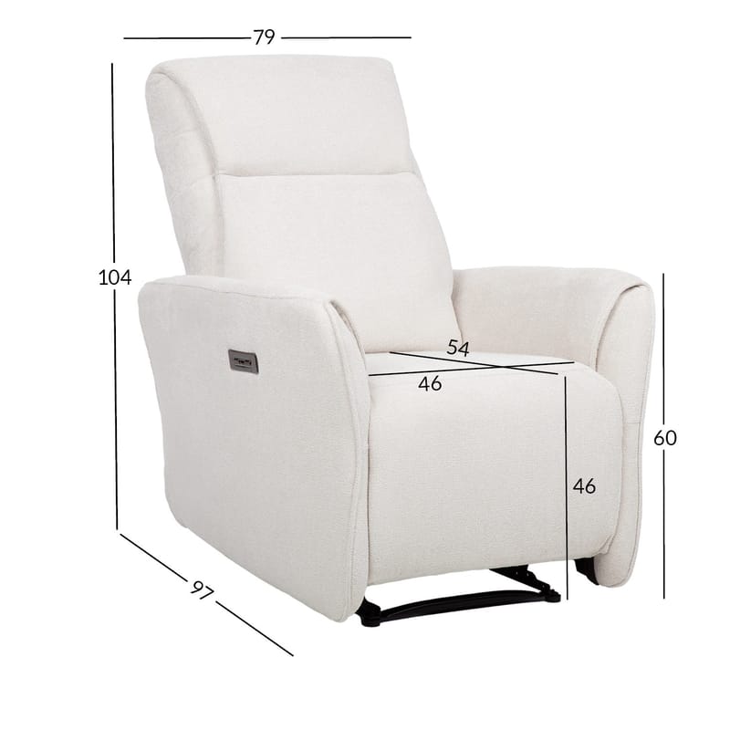 Reclinerfåtölj Lavor med elektrisk mekanism - vit - Möbler - Vardagsrum - Fåtöljer - Biofåtöljer & reclinerfåtöljer