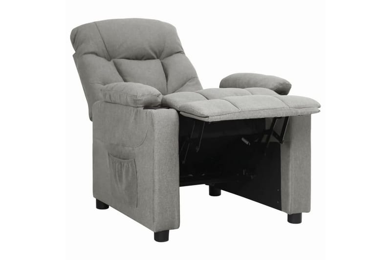 Reclinerfåtölj ljusgrå tyg - Grå - Möbler - Vardagsrum - Fåtöljer - Biofåtöljer & reclinerfåtöljer