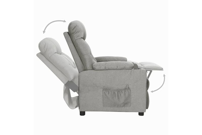 Reclinerfåtölj ljusgrå tyg - Grå - Möbler - Vardagsrum - Fåtöljer - Biofåtöljer & reclinerfåtöljer