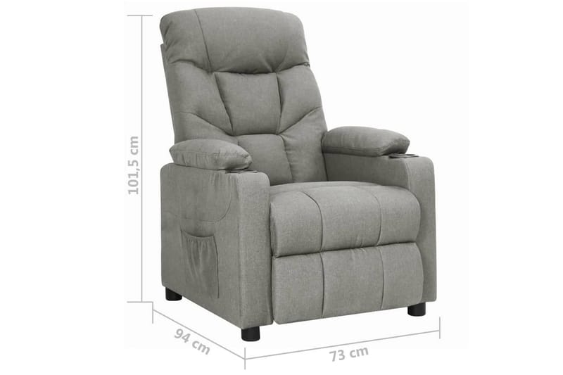 Reclinerfåtölj ljusgrå tyg - Grå - Möbler - Vardagsrum - Fåtöljer - Biofåtöljer & reclinerfåtöljer