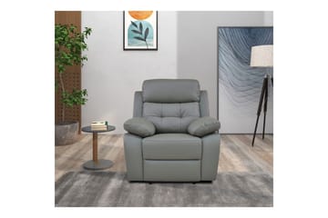 Reclinerfåtölj Loft24 Fåtölj Lannilis Ljusgrå, PU/trä/metall, Elektrisk vilstol Ljusgrå - Möbler - Vardagsrum - Fåtöljer - Skinnfåtölj
