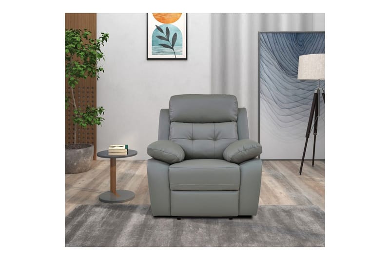 Reclinerfåtölj Loft24 Fåtölj Lannilis Ljusgrå, PU/trä/metall, Elektrisk vilstol Ljusgrå - Möbler - Vardagsrum - Fåtöljer - Biofåtöljer & reclinerfåtöljer