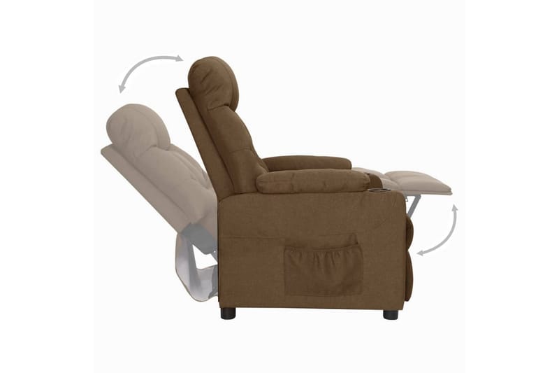 Reclinerfåtölj med uppresningshjälp brun tyg - Brun - Möbler - Vardagsrum - Fåtöljer - Biofåtöljer & reclinerfåtöljer