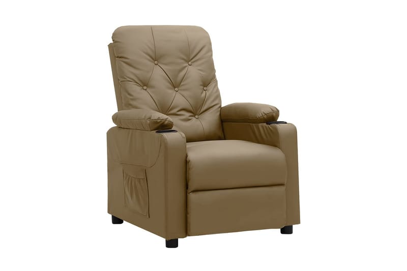 Reclinerfåtölj med uppresningshjälp cappuccino konstläder - Cappuccino - Möbler - Vardagsrum - Fåtöljer - Biofåtöljer & reclinerfåtöljer