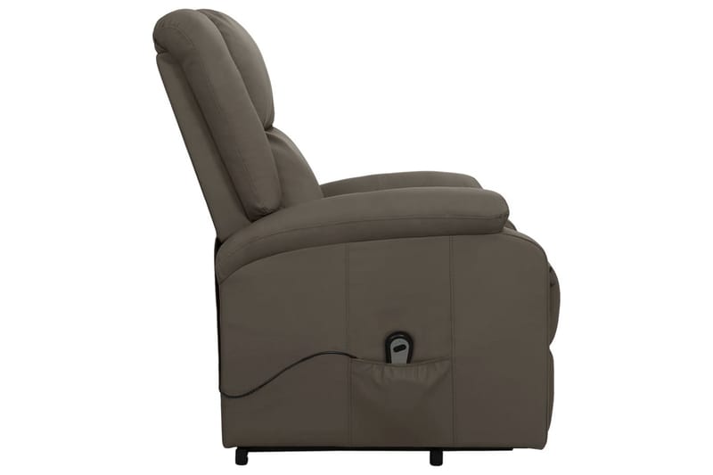Reclinerfåtölj med uppresningshjälp grå konstläder - Grå - Möbler - Vardagsrum - Fåtöljer - Biofåtöljer & reclinerfåtöljer