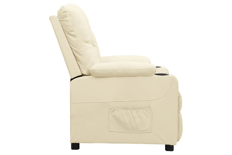Reclinerfåtölj med uppresningshjälp gräddvit konstläder - Kräm - Möbler - Vardagsrum - Fåtöljer - Biofåtöljer & reclinerfåtöljer