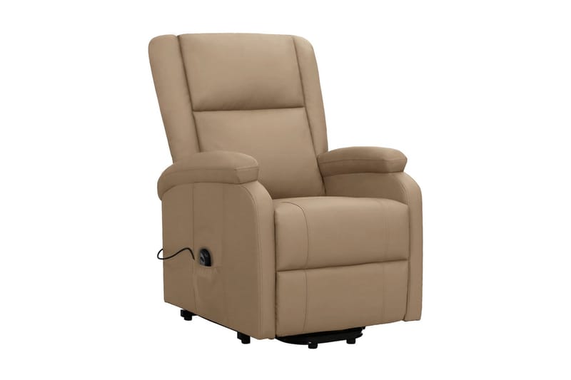 Reclinerfåtölj med uppresningshjälp ljusbrun konstläder - Ljusbrun - Möbler - Vardagsrum - Fåtöljer - Biofåtöljer & reclinerfåtöljer