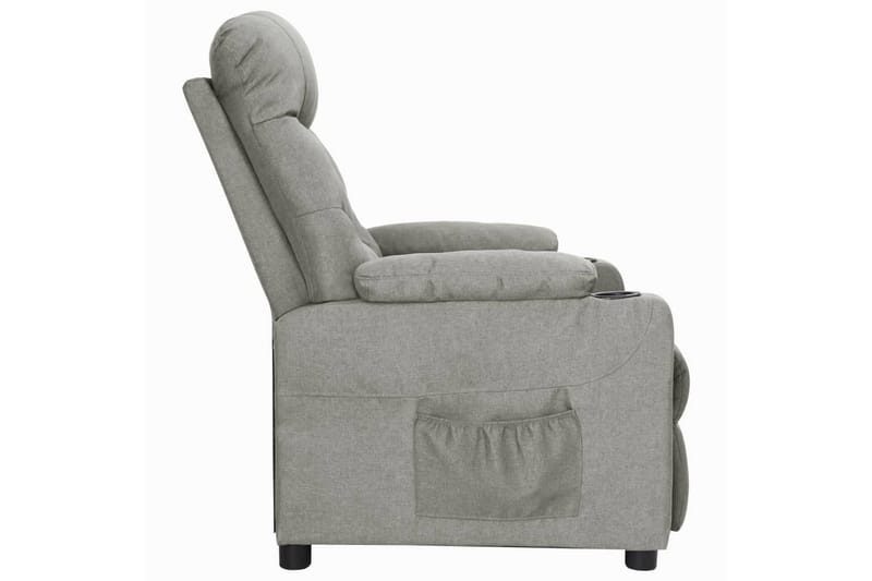 Reclinerfåtölj med uppresningshjälp ljusgrå tyg - Grå - Möbler - Vardagsrum - Fåtöljer - Biofåtöljer & reclinerfåtöljer