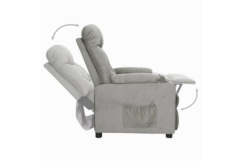 Reclinerfåtölj med uppresningshjälp ljusgrå tyg - Grå - Möbler - Vardagsrum - Fåtöljer - Biofåtöljer & reclinerfåtöljer