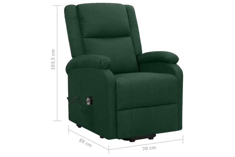 Reclinerfåtölj med uppresningshjälp mörkgrön tyg - Grön - Möbler - Vardagsrum - Fåtöljer - Biofåtöljer & reclinerfåtöljer
