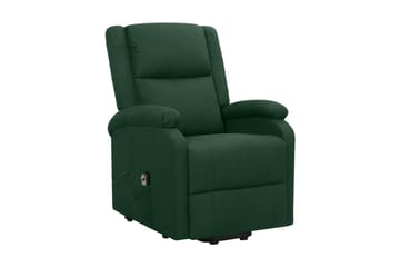 Reclinerfåtölj med uppresningshjälp mörkgrön tyg