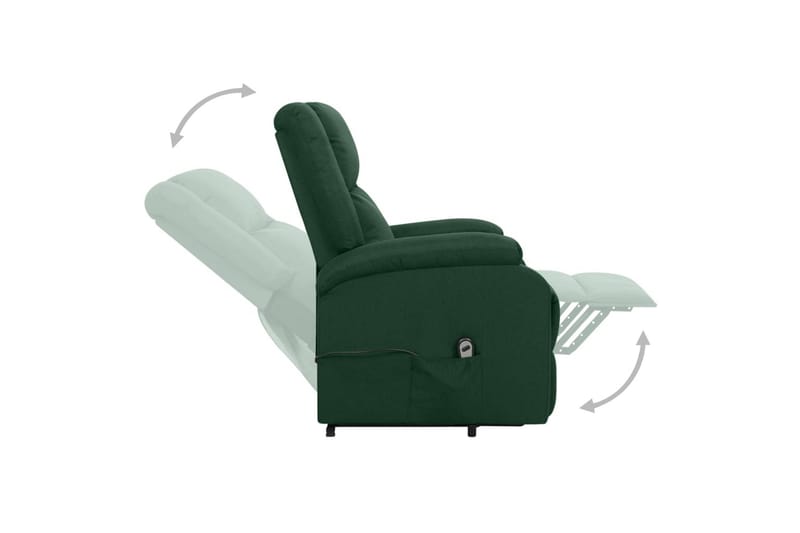 Reclinerfåtölj med uppresningshjälp mörkgrön tyg - Grön - Möbler - Vardagsrum - Fåtöljer - Biofåtöljer & reclinerfåtöljer