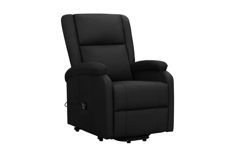 Reclinerfåtölj med uppresningshjälp svart konstläder - Svart - Möbler - Vardagsrum - Fåtöljer - Biofåtöljer & reclinerfåtöljer