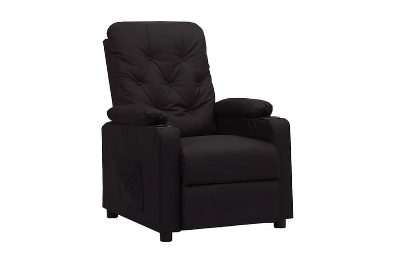 Reclinerfåtölj med uppresningshjälp svart konstläder - Svart - Möbler - Vardagsrum - Fåtöljer - Biofåtöljer & reclinerfåtöljer
