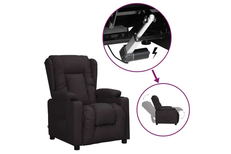 Reclinerfåtölj med uppresningshjälp svart konstläder - Svart - Möbler - Vardagsrum - Fåtöljer - Biofåtöljer & reclinerfåtöljer