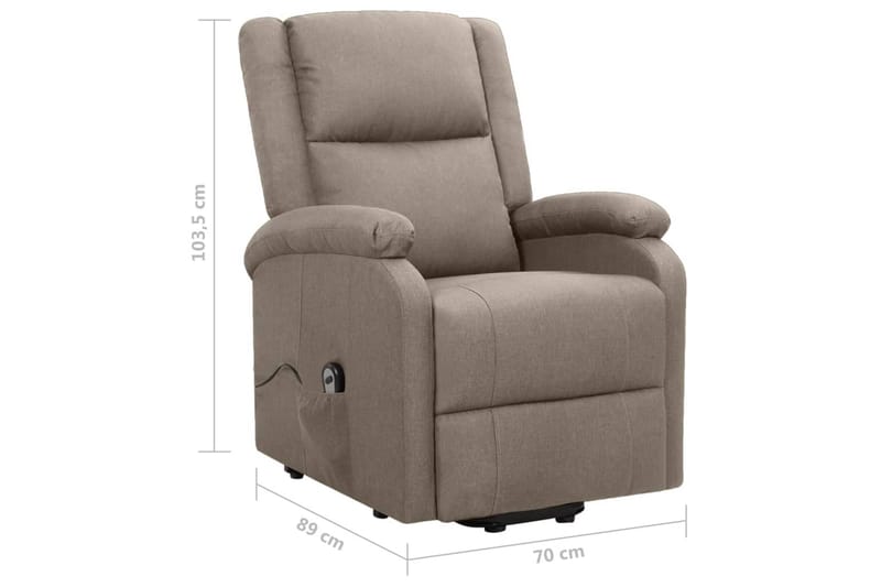 Reclinerfåtölj med uppresningshjälp taupe tyg - Brun - Möbler - Vardagsrum - Fåtöljer - Biofåtöljer & reclinerfåtöljer