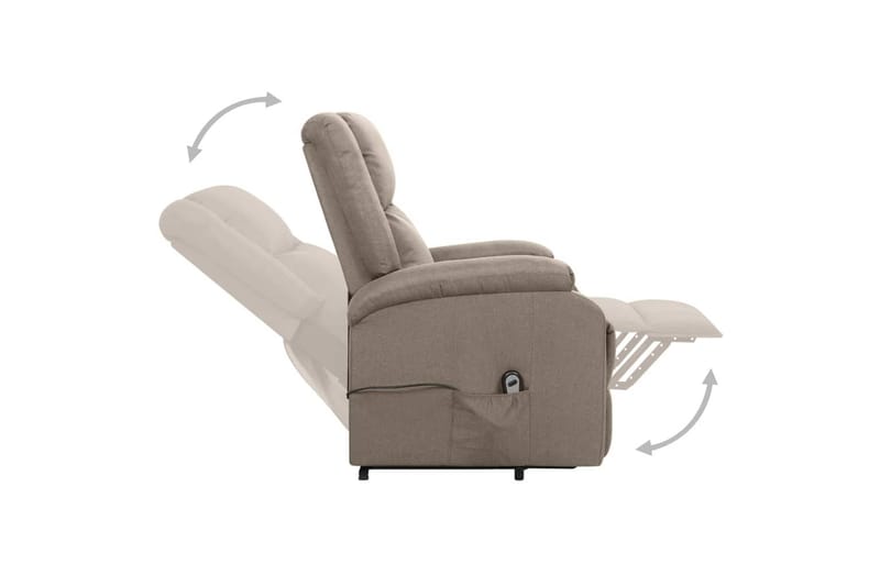 Reclinerfåtölj med uppresningshjälp taupe tyg - Brun - Möbler - Vardagsrum - Fåtöljer - Biofåtöljer & reclinerfåtöljer