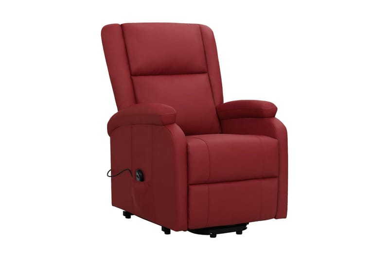 Reclinerfåtölj med uppresningshjälp vinröd konstläder - Vinröd - Möbler - Vardagsrum - Fåtöljer - Biofåtöljer & reclinerfåtöljer