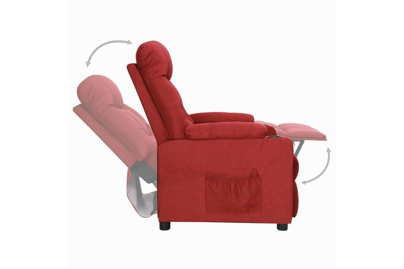 Reclinerfåtölj med uppresningshjälp vinröd tyg - Röd - Möbler - Vardagsrum - Fåtöljer - Biofåtöljer & reclinerfåtöljer