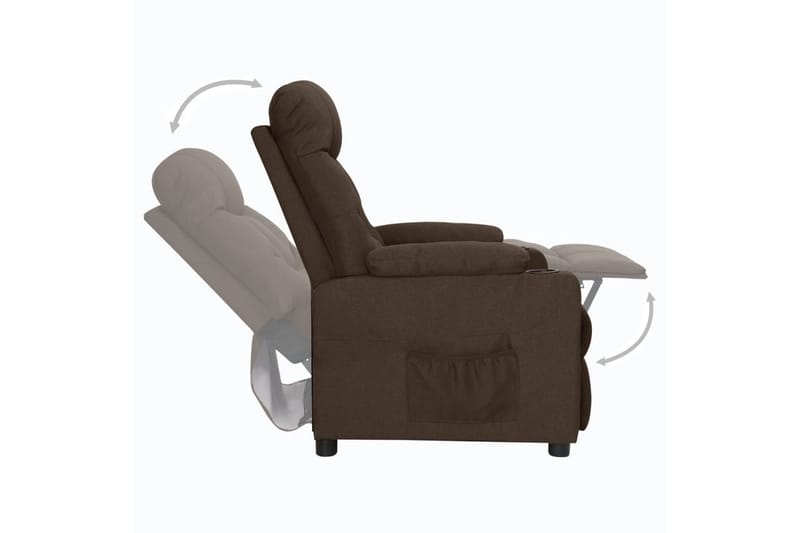 Reclinerfåtölj mörkbrun tyg - Brun - Möbler - Vardagsrum - Fåtöljer - Biofåtöljer & reclinerfåtöljer