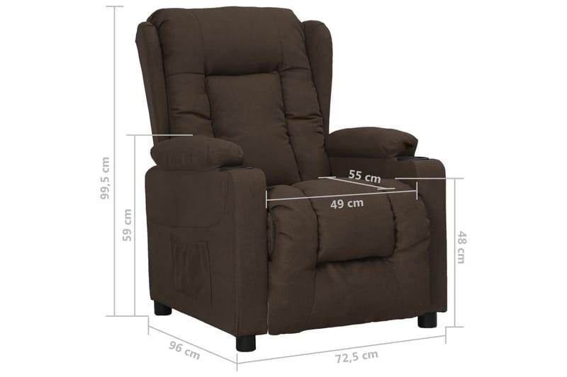 Reclinerfåtölj mörkbrun tyg - Brun - Möbler - Vardagsrum - Fåtöljer - Biofåtöljer & reclinerfåtöljer