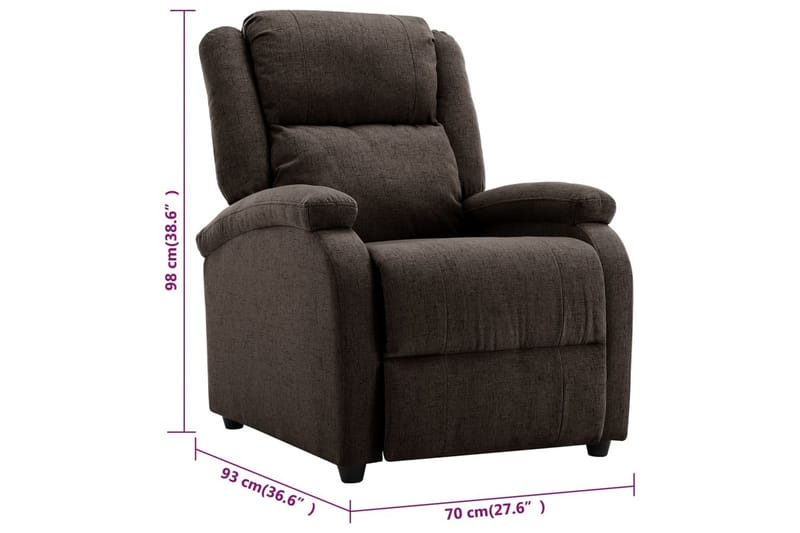 Reclinerfåtölj mörkbrun tyg - Mörkbrun - Möbler - Vardagsrum - Fåtöljer - Biofåtöljer & reclinerfåtöljer