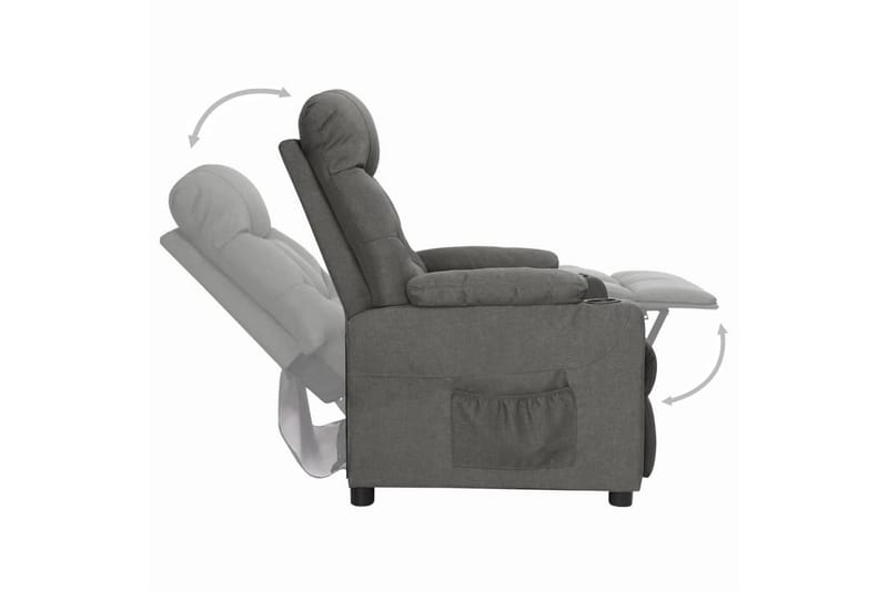Reclinerfåtölj mörkgrå tyg - Grå - Möbler - Vardagsrum - Fåtöljer - Biofåtöljer & reclinerfåtöljer