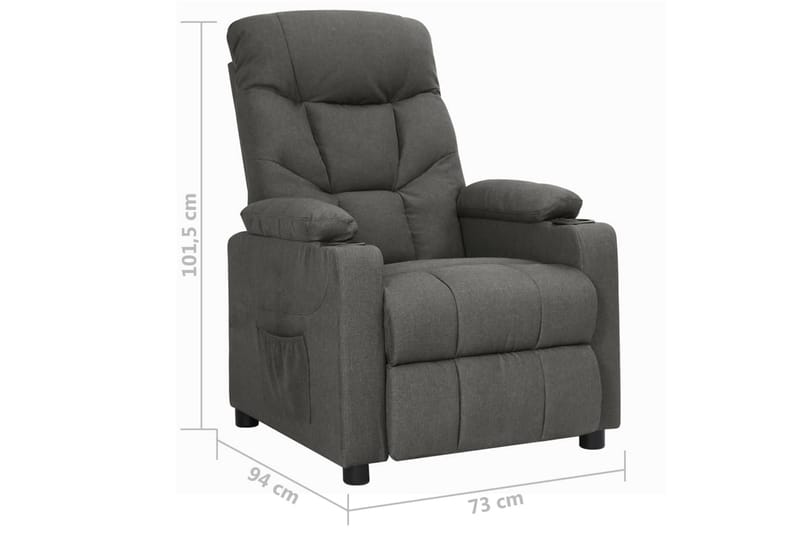Reclinerfåtölj mörkgrå tyg - Grå - Möbler - Vardagsrum - Fåtöljer - Biofåtöljer & reclinerfåtöljer