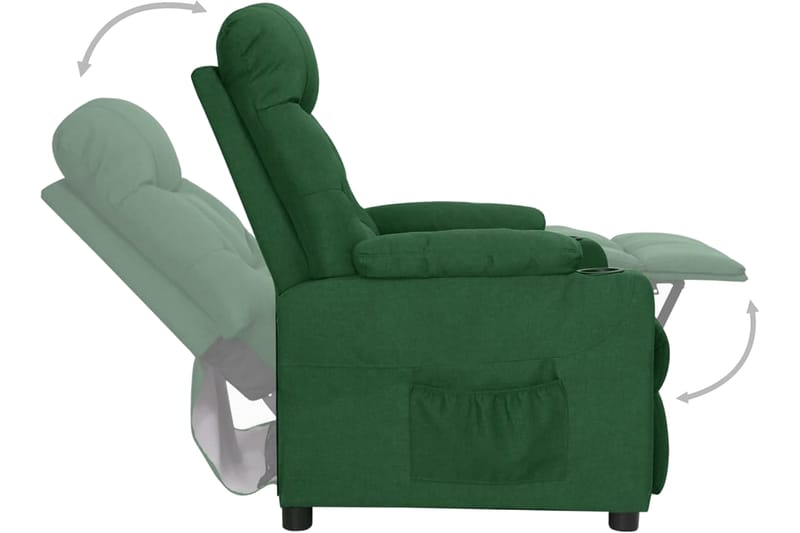 Reclinerfåtölj mörkgrön tyg - Mörkgrön - Möbler - Vardagsrum - Fåtöljer - Biofåtöljer & reclinerfåtöljer