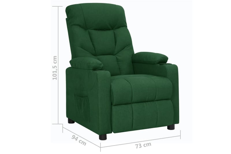 Reclinerfåtölj mörkgrön tyg - Mörkgrön - Möbler - Vardagsrum - Fåtöljer - Biofåtöljer & reclinerfåtöljer