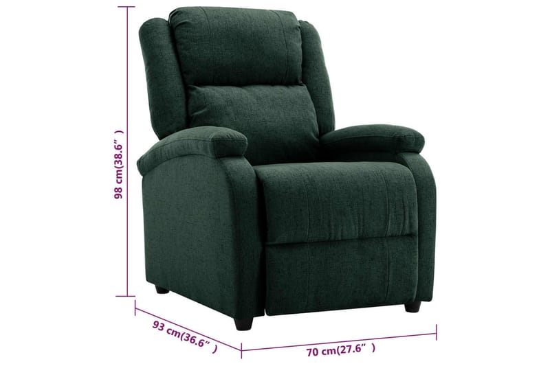Reclinerfåtölj mörkgrön tyg - Mörkgrön - Möbler - Vardagsrum - Fåtöljer - Biofåtöljer & reclinerfåtöljer