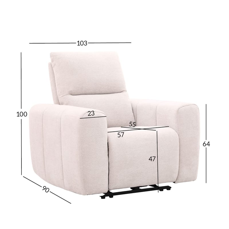 Reclinerfåtölj Ödmark med elektrisk mekanism - ljusbeige - Möbler - Vardagsrum - Fåtöljer - Biofåtöljer & reclinerfåtöljer