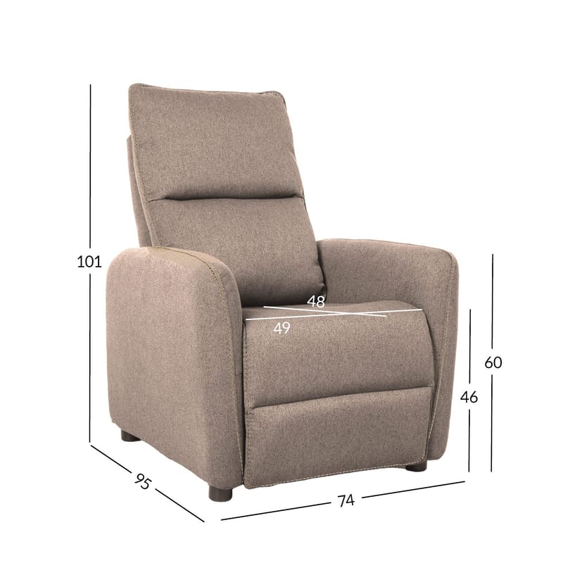 Reclinerfåtölj Örsvik med push back-mekanism - Beige - Möbler - Vardagsrum - Fåtöljer - Biofåtöljer & reclinerfåtöljer