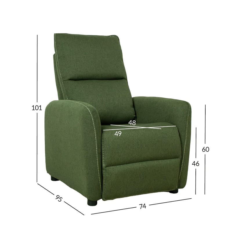 Reclinerfåtölj Örsvik med push back-mekanism - grön - Möbler - Vardagsrum - Fåtöljer - Biofåtöljer & reclinerfåtöljer