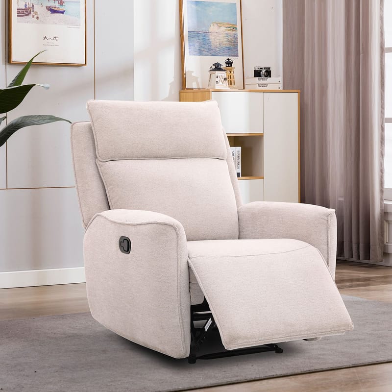 Reclinerfåtölj Östvik med manuell mekanism - beige - Möbler - Vardagsrum - Fåtöljer - Biofåtöljer & reclinerfåtöljer