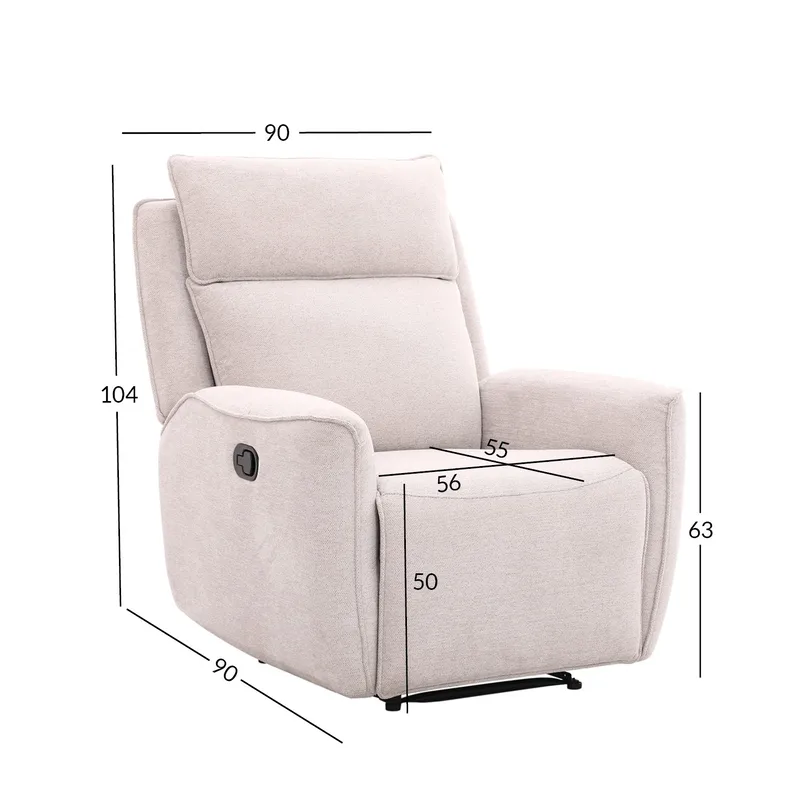 Reclinerfåtölj Östvik med manuell mekanism - beige - Möbler - Vardagsrum - Fåtöljer - Biofåtöljer & reclinerfåtöljer