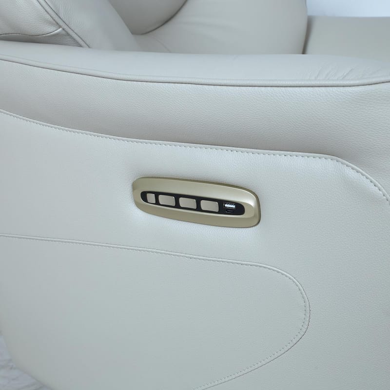 Reclinerfåtölj Rosdal med elektrisk mekanism - beige läder - Möbler - Vardagsrum - Fåtöljer - Biofåtöljer & reclinerfåtöljer