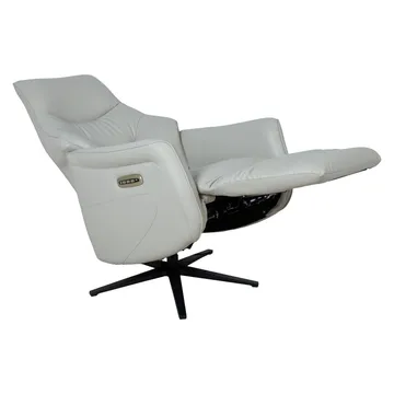 Reclinerfåtölj Rosdal med elektrisk mekanism - beige läder - Möbler - Vardagsrum - Fåtöljer - Skinnfåtölj