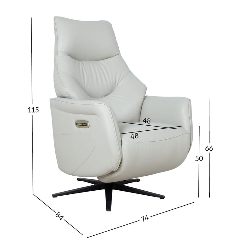 Reclinerfåtölj Rosdal med elektrisk mekanism - beige läder - Möbler - Vardagsrum - Fåtöljer - Biofåtöljer & reclinerfåtöljer