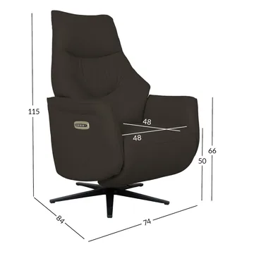 Reclinerfåtölj Rosdal med elektrisk mekanism - brunt läder - Möbler - Vardagsrum - Fåtöljer - Biofåtöljer & reclinerfåtöljer