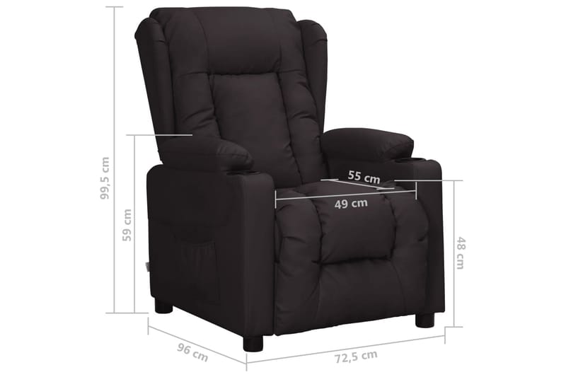 Reclinerfåtölj svart konstläder - Svart - Möbler - Vardagsrum - Fåtöljer - Biofåtöljer & reclinerfåtöljer