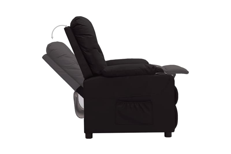 Reclinerfåtölj svart konstläder - Svart - Möbler - Vardagsrum - Fåtöljer - Biofåtöljer & reclinerfåtöljer
