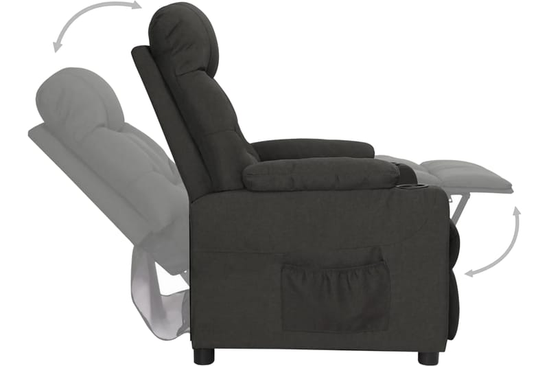 Reclinerfåtölj svart tyg - Svart - Möbler - Vardagsrum - Fåtöljer - Biofåtöljer & reclinerfåtöljer
