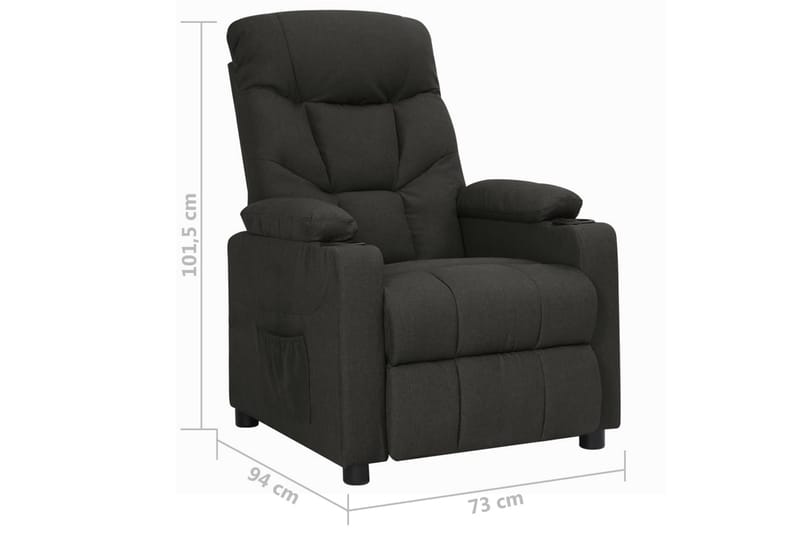 Reclinerfåtölj svart tyg - Svart - Möbler - Vardagsrum - Fåtöljer - Biofåtöljer & reclinerfåtöljer