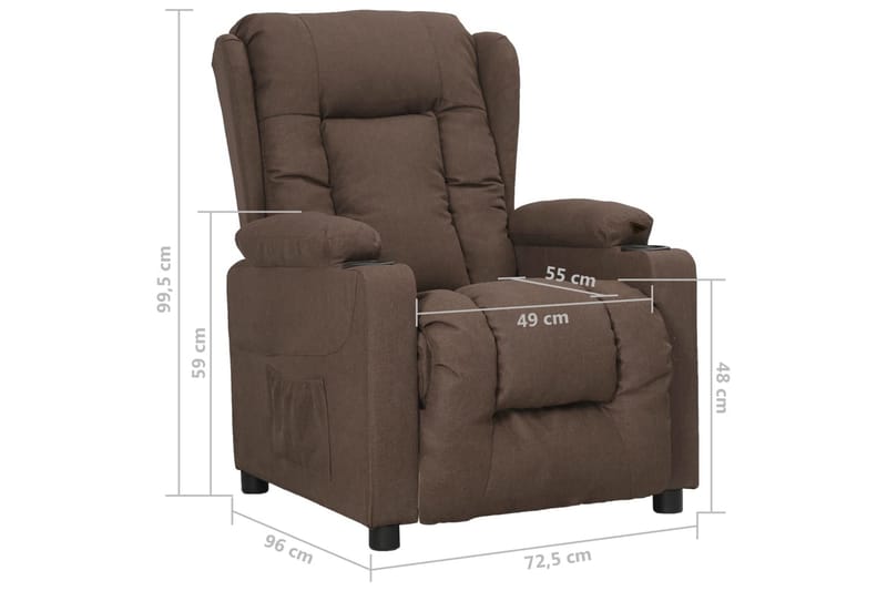 Reclinerfåtölj taupe tyg - Brun - Möbler - Vardagsrum - Fåtöljer - Biofåtöljer & reclinerfåtöljer