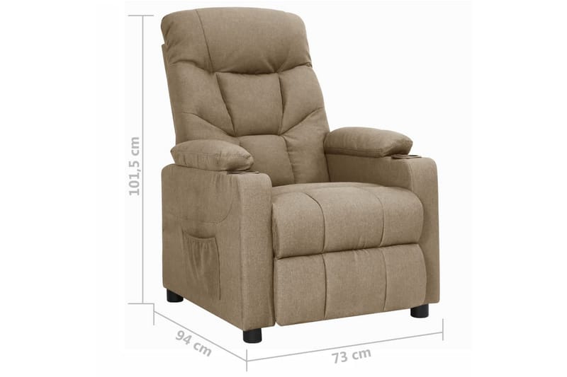 Reclinerfåtölj taupe tyg - Taupe - Möbler - Vardagsrum - Fåtöljer - Biofåtöljer & reclinerfåtöljer