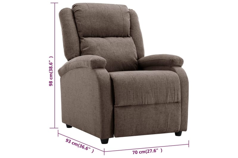 Reclinerfåtölj taupe tyg - Taupe - Möbler - Vardagsrum - Fåtöljer - Biofåtöljer & reclinerfåtöljer
