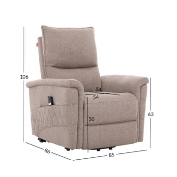 Reclinerfåtölj Ulsten med elektrisk lyftmekanism - Beige - Möbler - Vardagsrum - Fåtöljer - Seniorfåtölj
