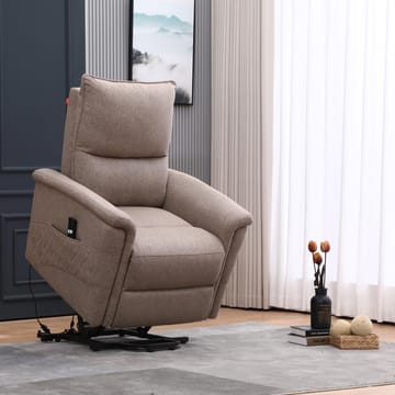 Reclinerfåtölj Ulsten med elektrisk lyftmekanism - Beige - Möbler - Vardagsrum - Fåtöljer - Seniorfåtölj